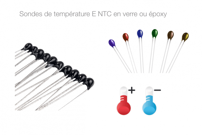 Sondes de température E NTC en verre ou époxy pitch variohm